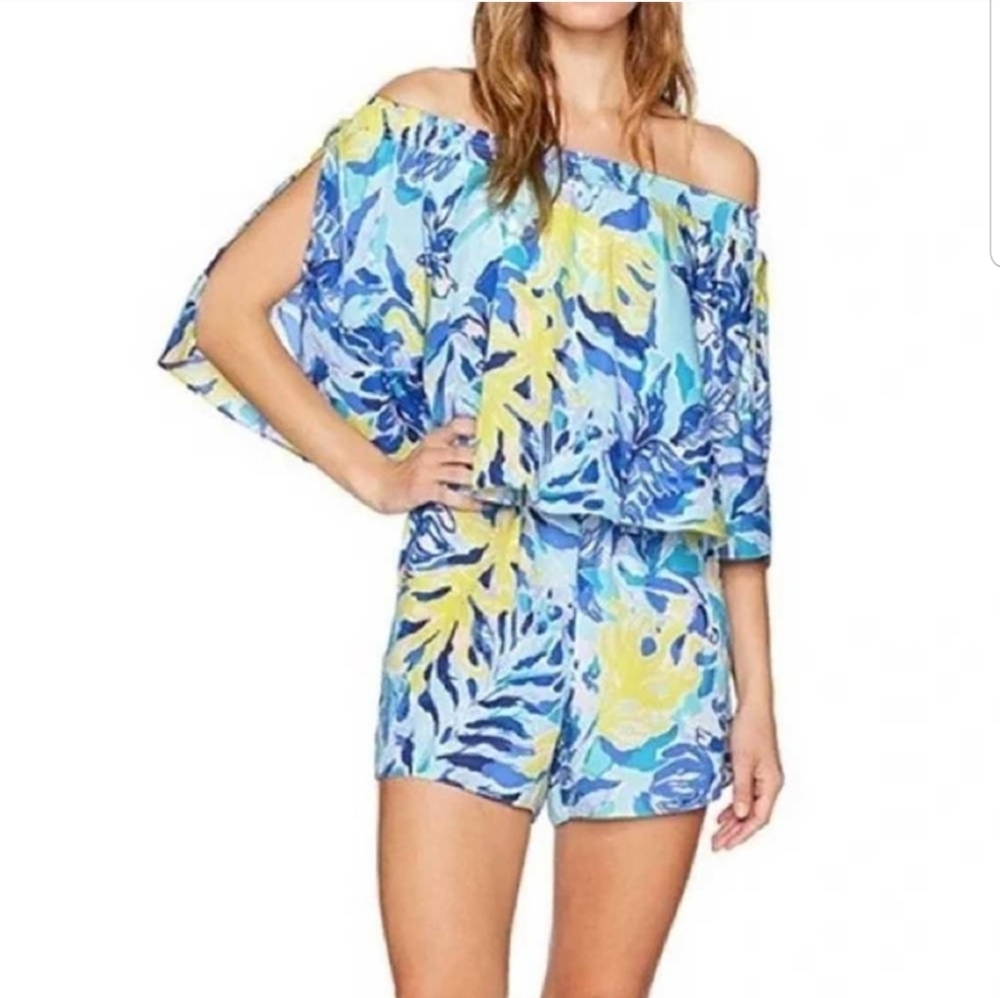 Lilly Pulitzer Arbelle Off The Shoulder Romper Size S - Picture 11 of 13